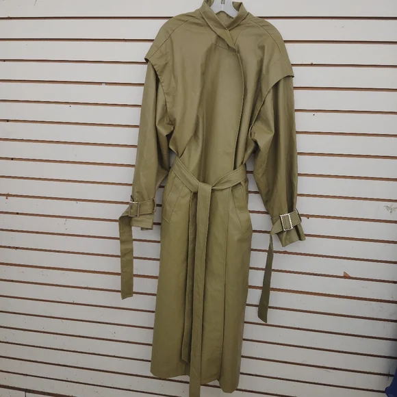 Pretty Little Thing Olive Green Women's Trench Coat Size 18 - Picture 5 of 7